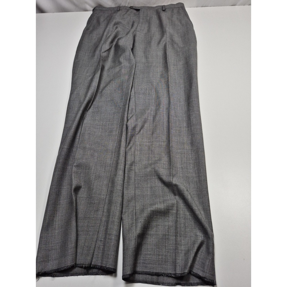 Zanieri Dress Pants Mens 38x36 Gray Flat Front Straight Classic Fit Unhemmed